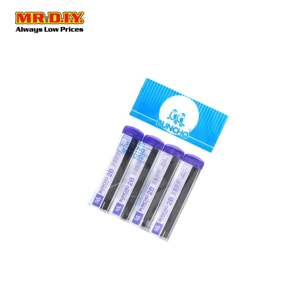 (MR.DIY) BUNCHO 2B Pencil Lead [0.5mm] (4 in 1 Pack) - Image 3