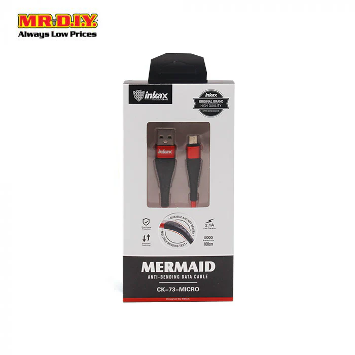 INKAX Anti-Bending Data Cable 2.1A (1M)