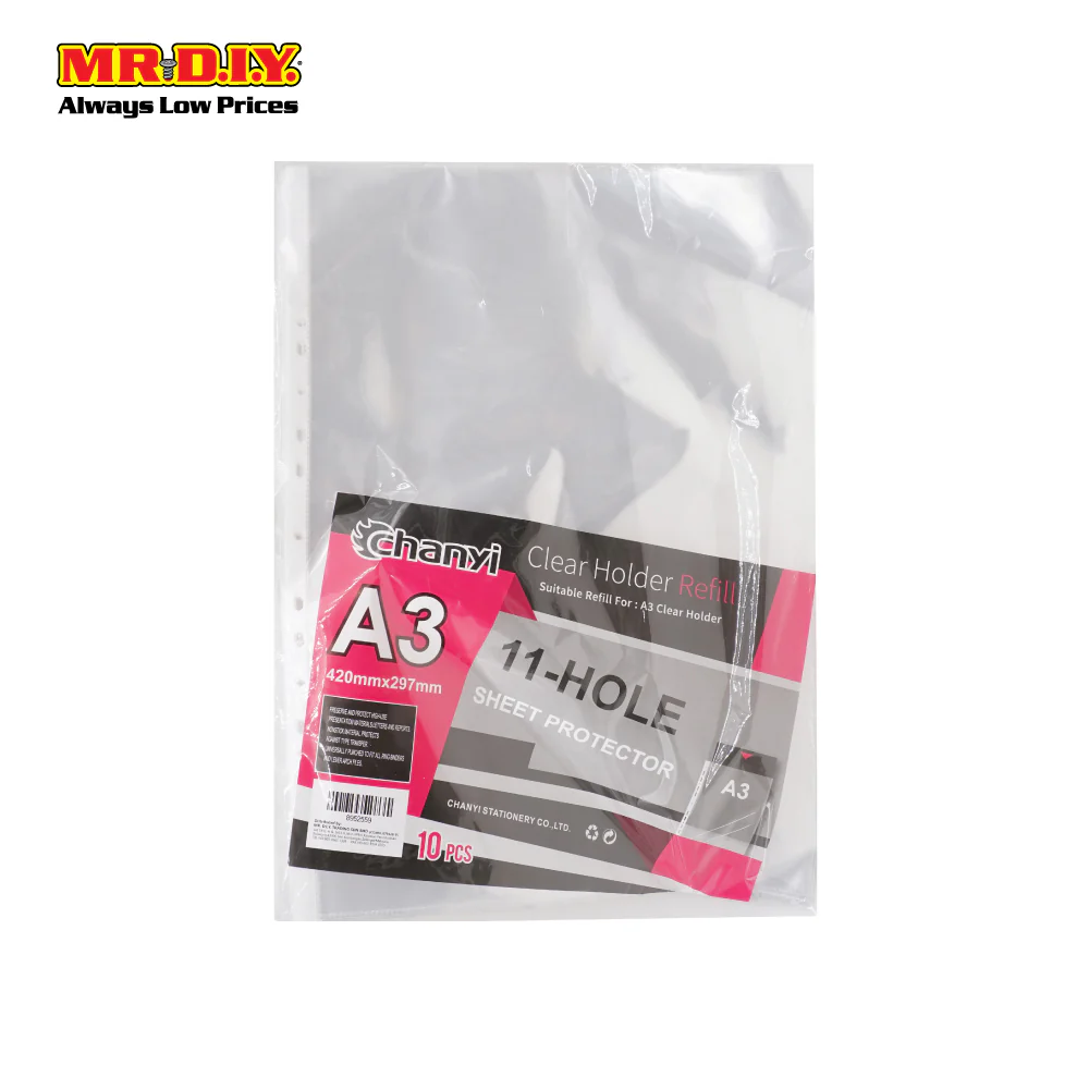 CHANYI A3 Sheet Protector PP 11 Hole 8C (10pcs)