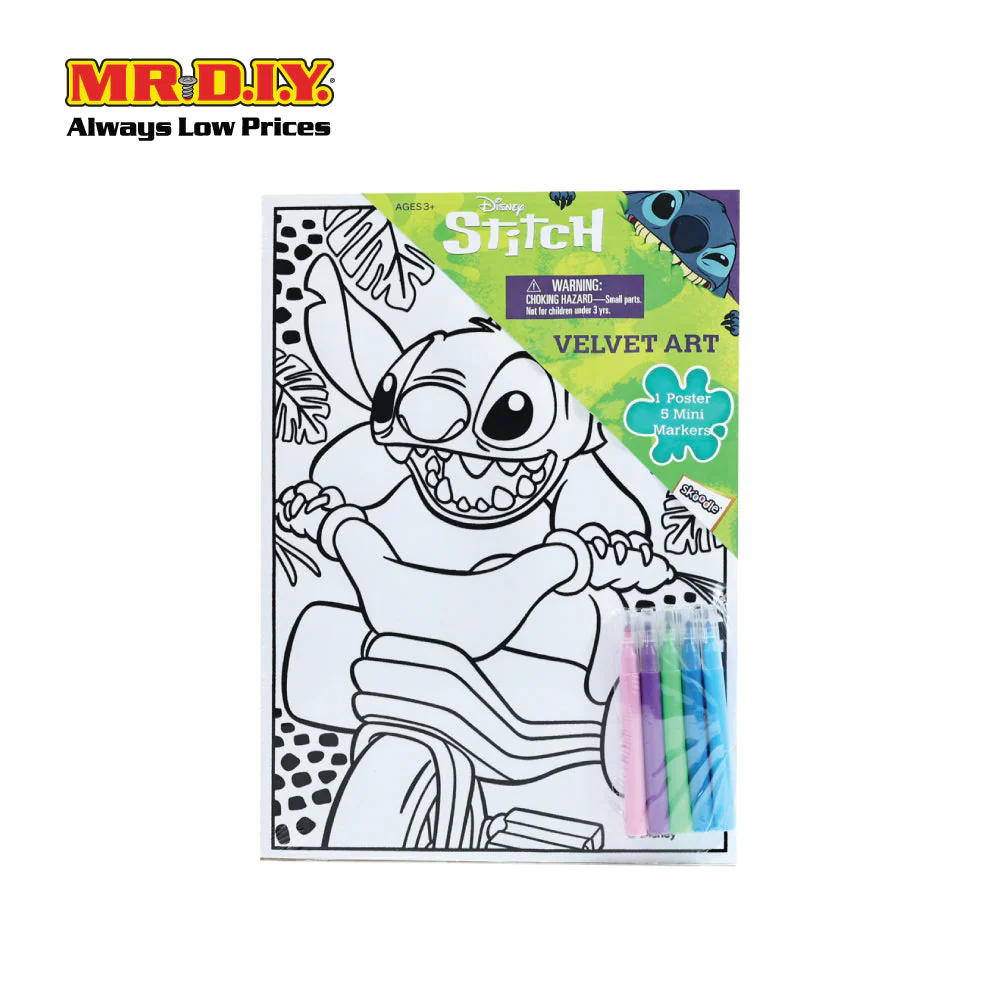 DISNEY Stitch Velvet Art Poster with 5 mini markers