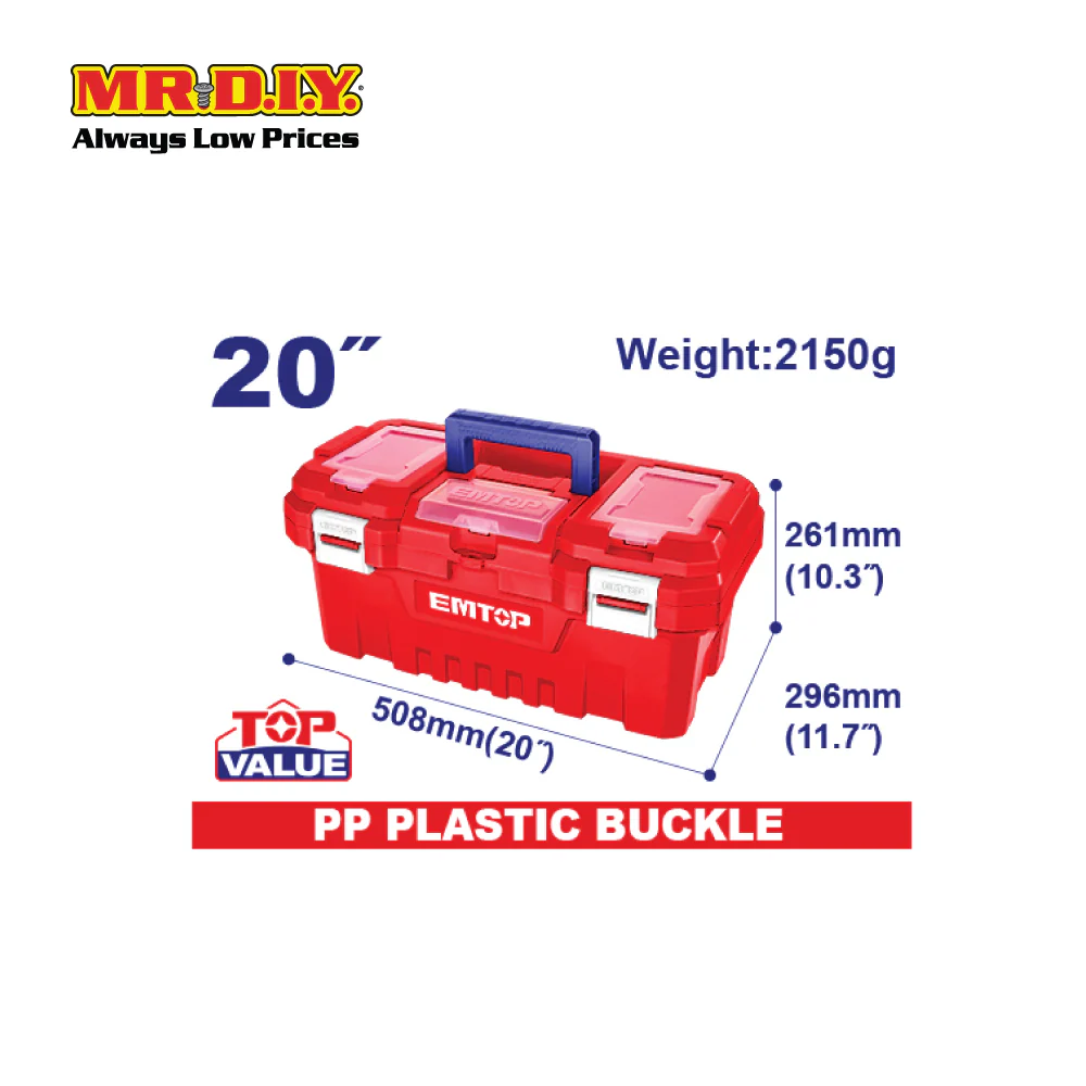 [PRE-ORDER] EMTOP 20" Plastic tool box 20" - EPBX2001