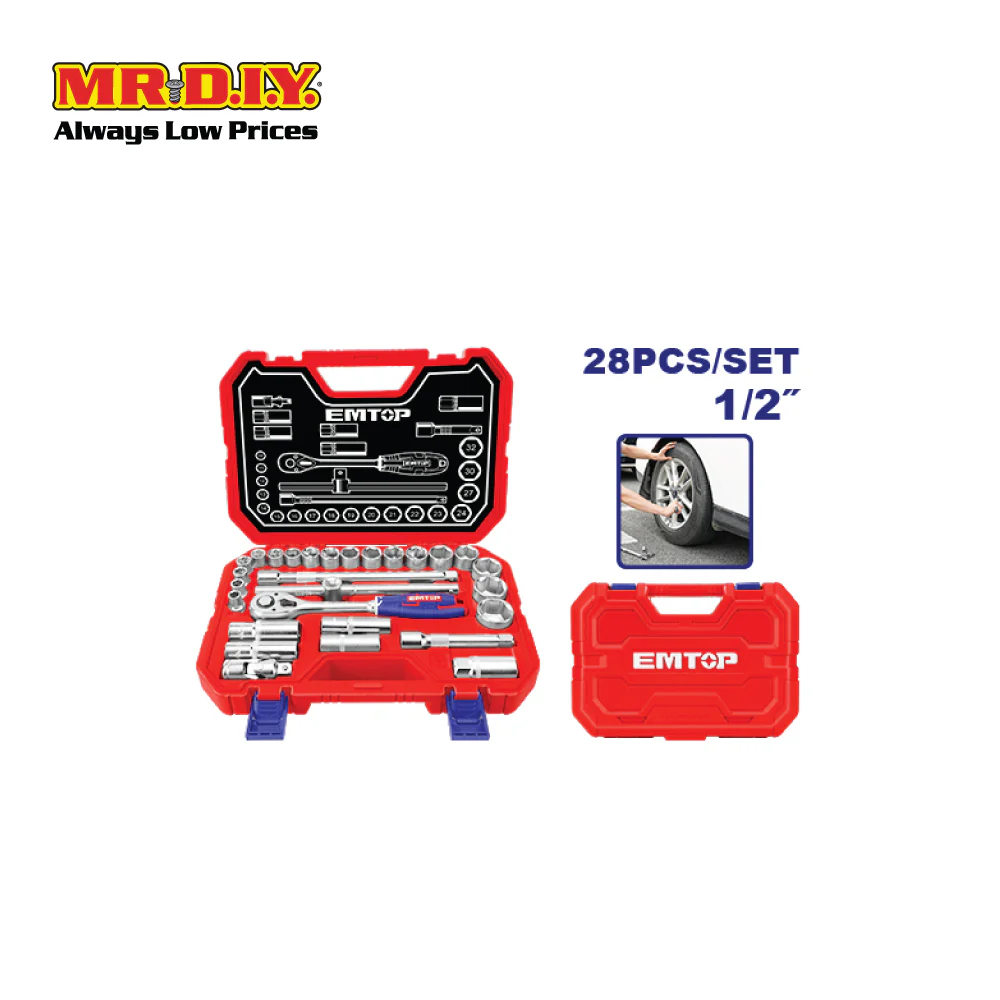 EMTOP 28 Pcs 1/2″ socket set - ESKT12281