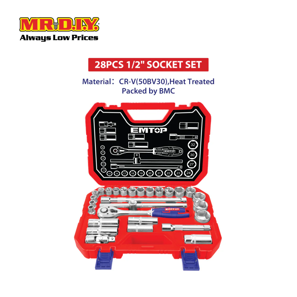 EMTOP 28 Pcs 1/2″ socket set - ESKT12281 - Image 4