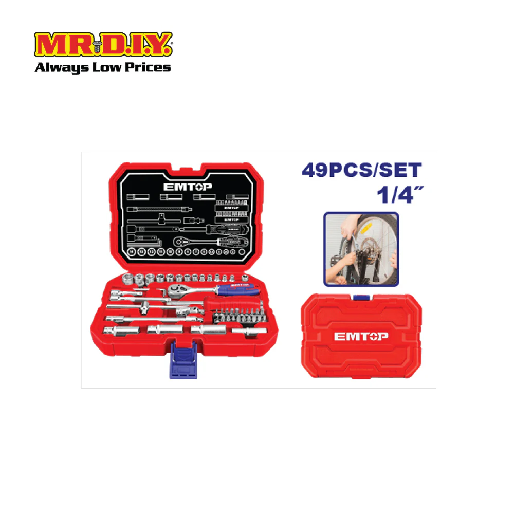 [PRE-ORDER] EMTOP 49 Pcs 1/4″ socket set  - ESKT14491