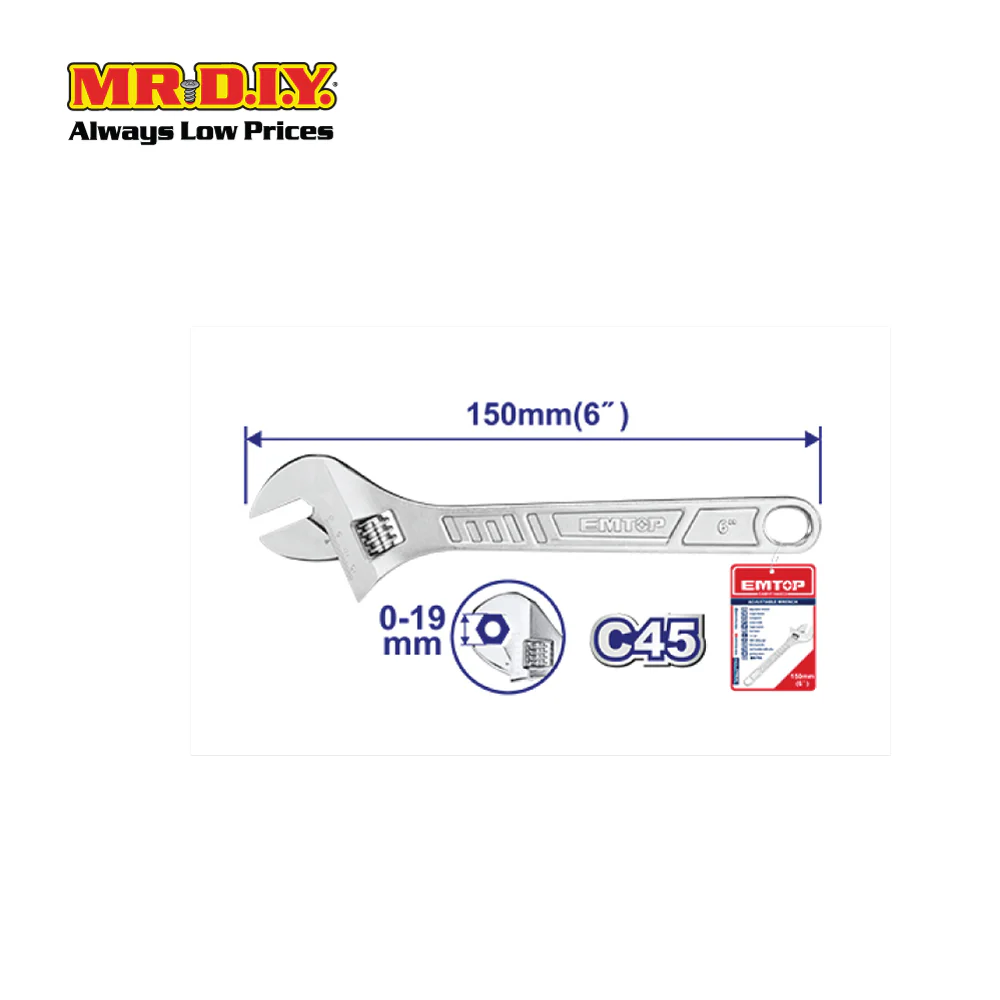 [PRE-ORDER] EMTOP Adjustable wrench 150mm - EAWH130622