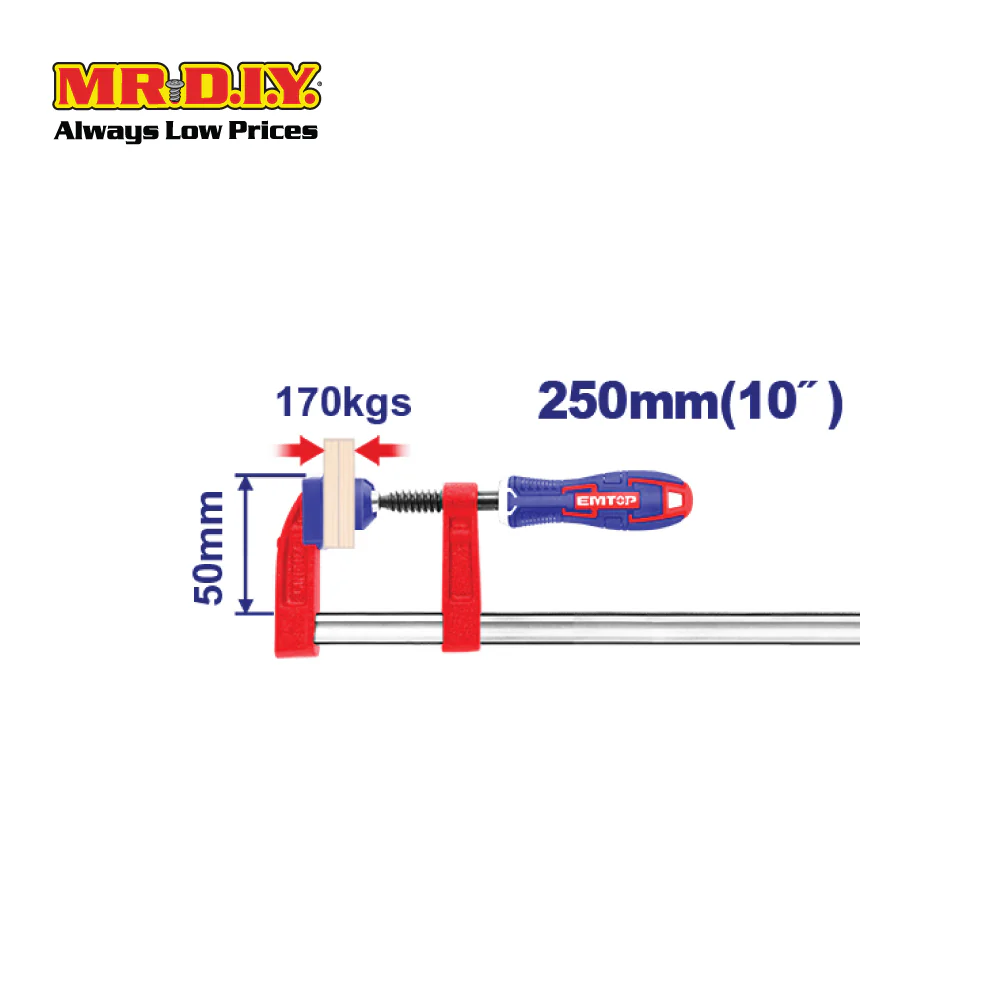 [PRE-ORDER] EMTOP F clamp with plastic handle 10" - ECLPF05301