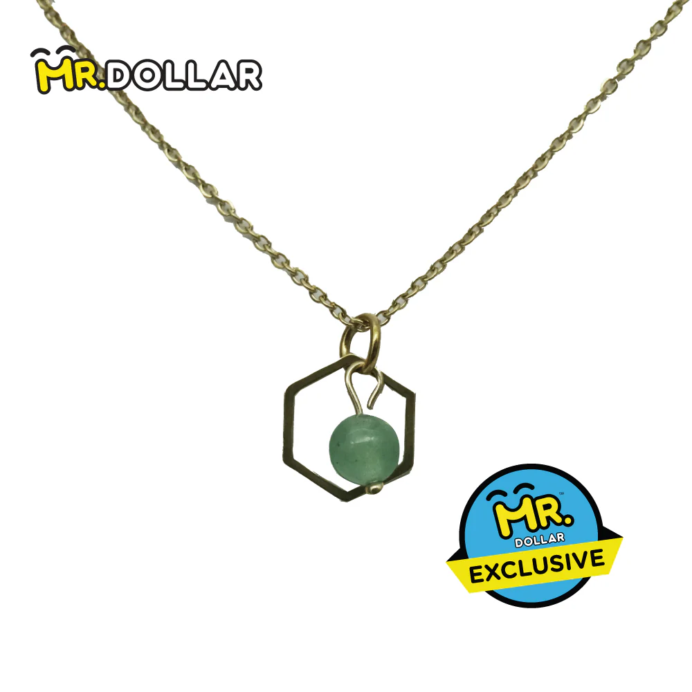 HIAS JEWELLERY Gold Necklace with Coloured Stones (Green/White/Red) - Image 6