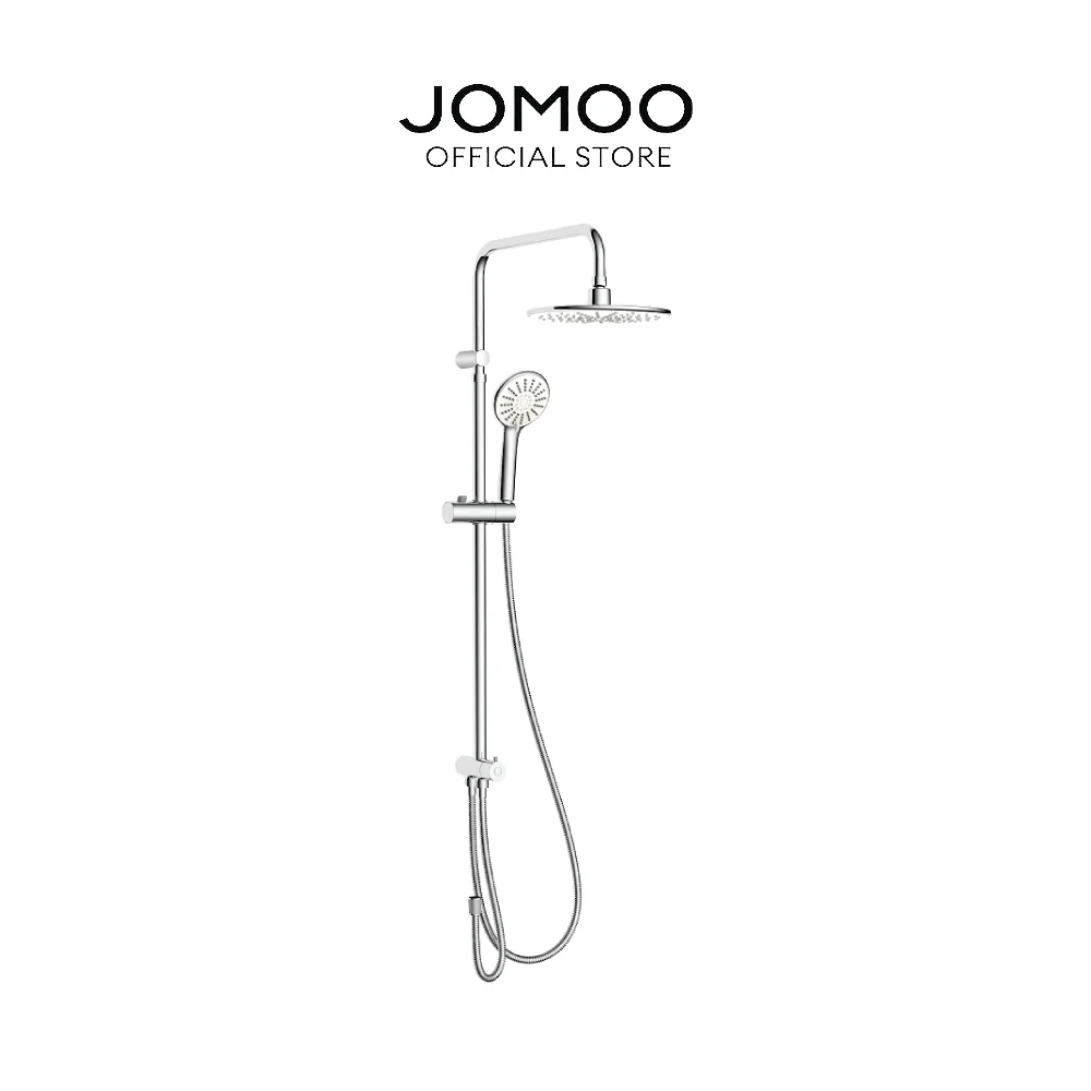 JOMOO Rain Shower Set for Water Heater 36313 9 Inches Ultrathin Rainfall Shower Chrome Bathroom Handled Shower Head for House Durable Shower Set Bathroom