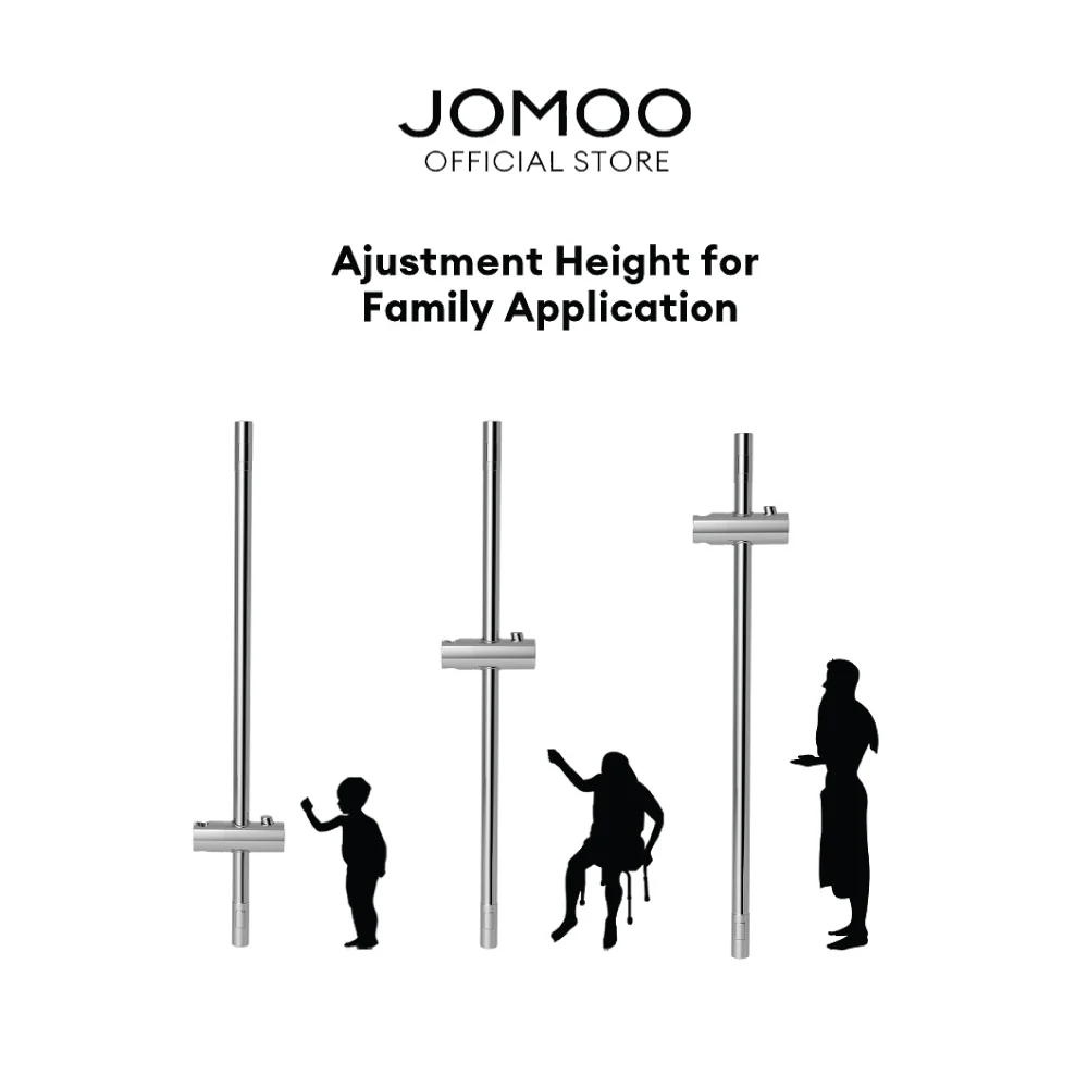 JOMOO Shower Slide Bar Wall Mounted Rotatable Shower Bar Adjustable Sliding Rail Set Lifting Rod Shower Sliding Rod 600mm Shower Rail T1411 - Image 8