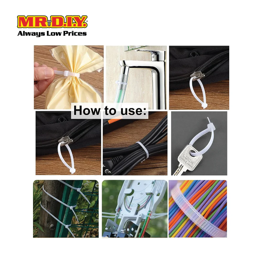 (MR.DIY) White Cable Ties (5mm x 30cm) 100pcs - Image 5