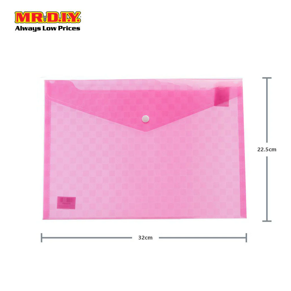 (MR.DIY) Checkered Snap Button Document Folder (1pc) - Image 3