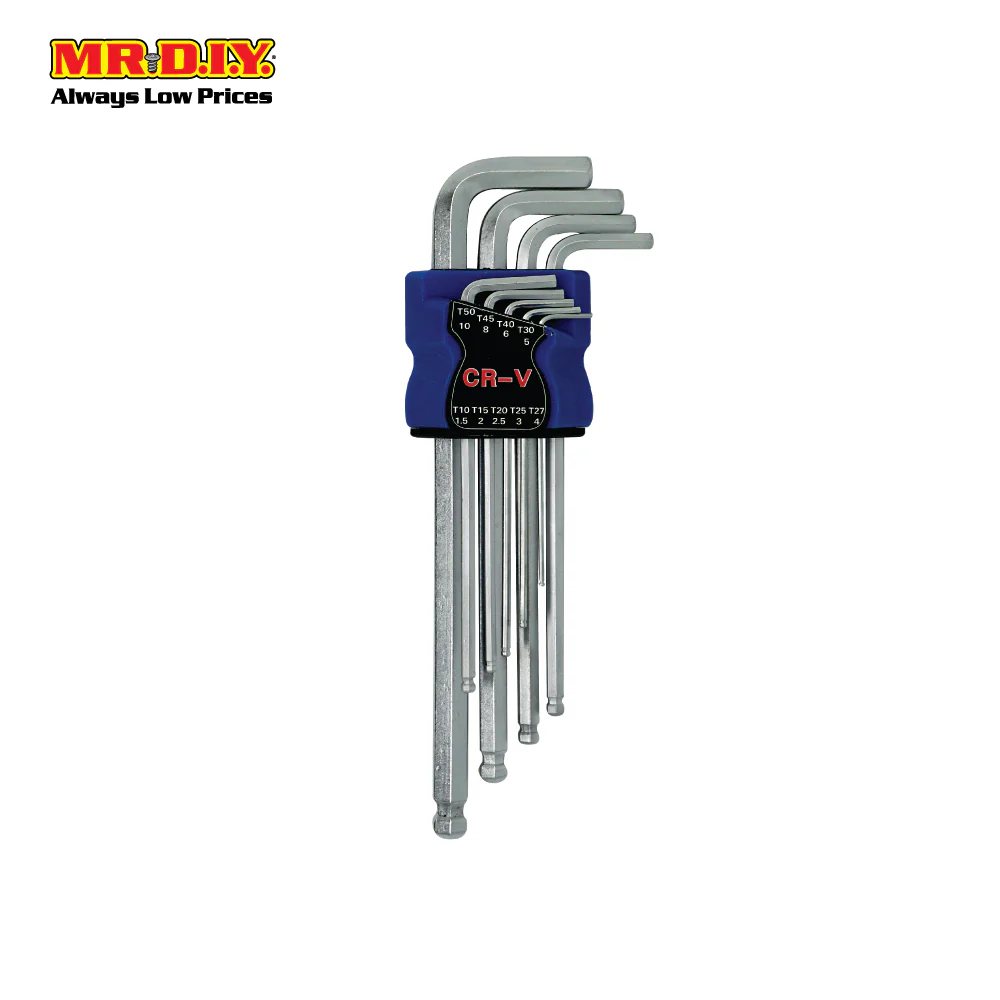 (MR.DIY) Extralong Ball Point Hex Key Set CR-V (9pcs) - Image 3