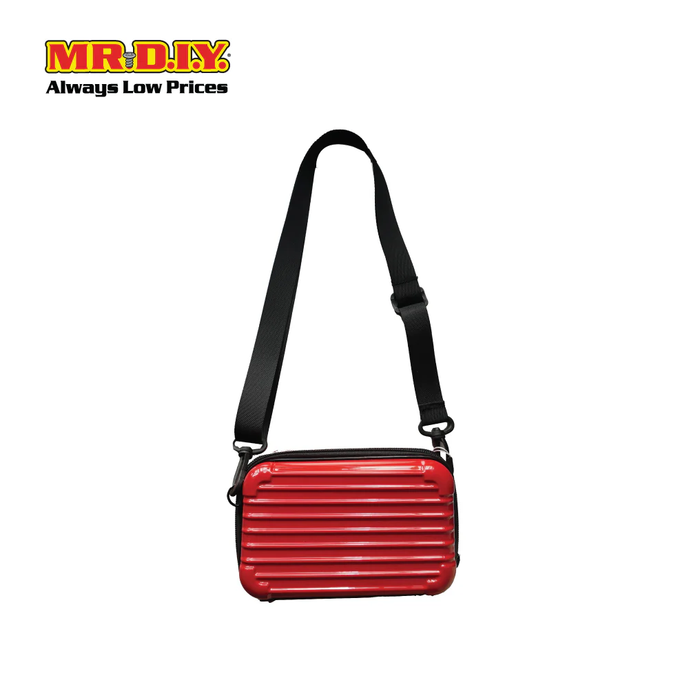 (MR.DIY) Hardcase Shoulder Bag with Strap - RED - Color Series