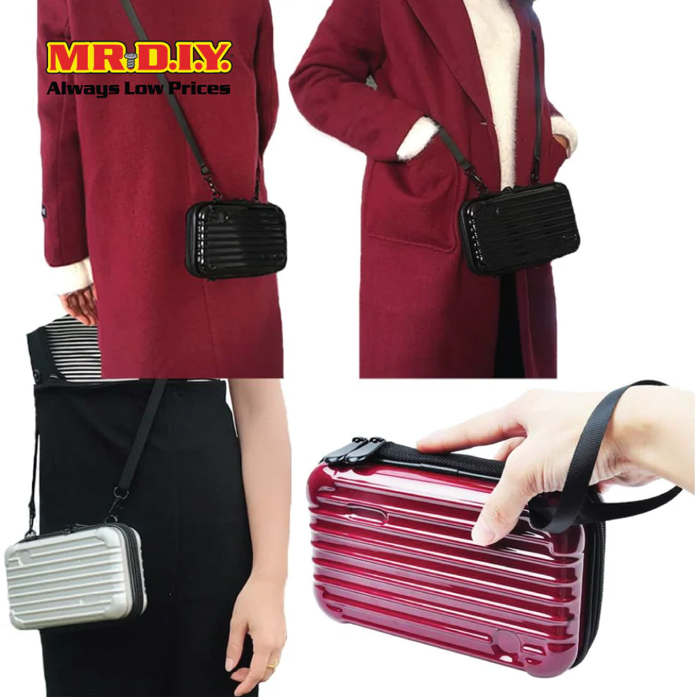 (MR.DIY) Hardcase Shoulder Bag with Strap - RED - Color Series - Image 8