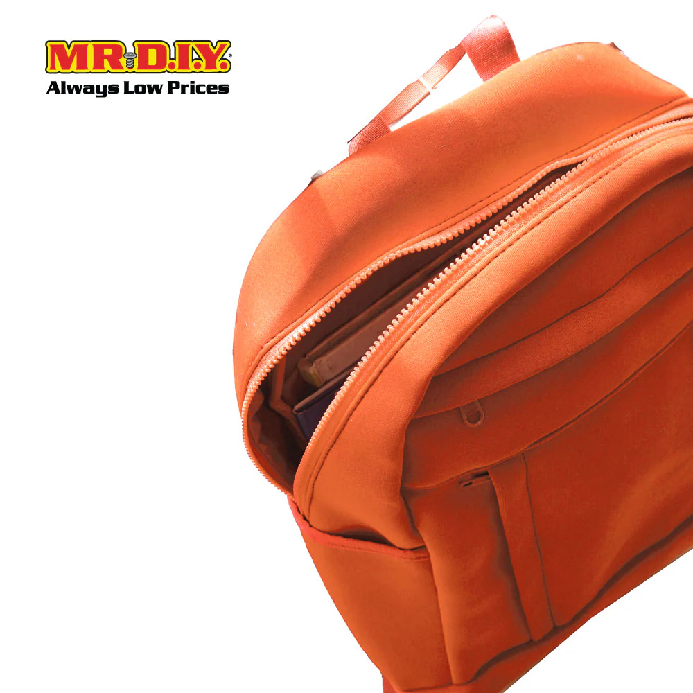 (MR.DIY) Plain Casual Shoulder Backpack - ORANGE - Color Series - Image 6