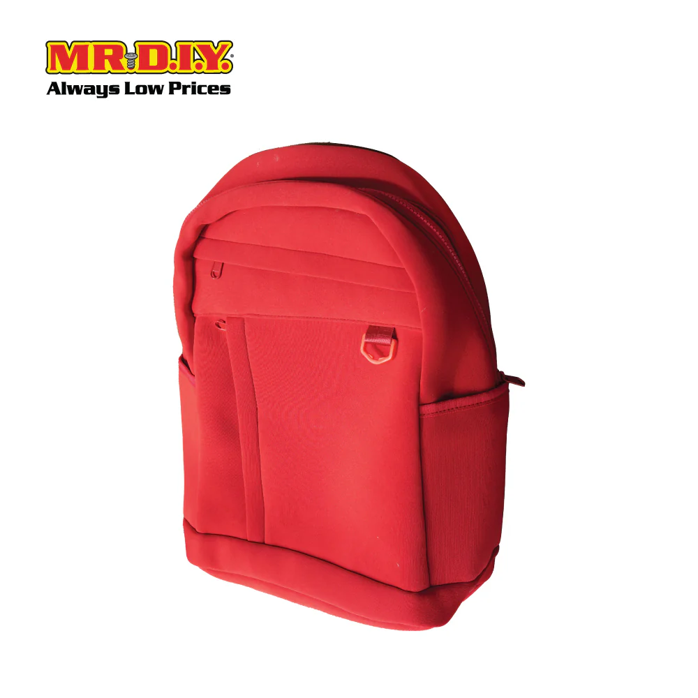 (MR.DIY) Plain Casual Shoulder Backpack - RED - Color Series - Image 4