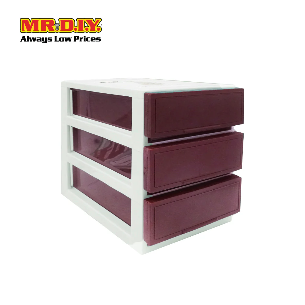 (MR.DIY) Plastic Storage Drawer Rack Desk Organizer 3 Tier (25.5 x 18 x 24cm) - Image 5
