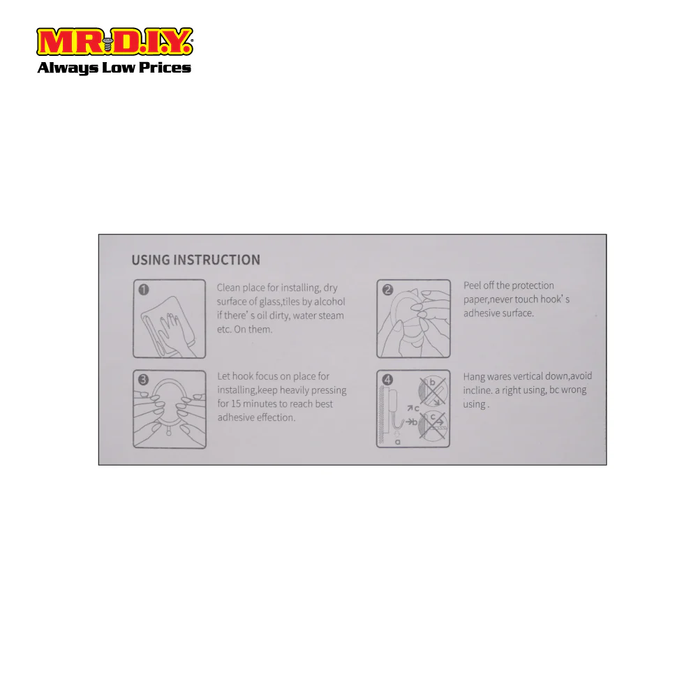 (MR.DIY) Premium Wall-Mounted Cat Hooks SM1207 (4pcs x 1.5kg) - Image 4