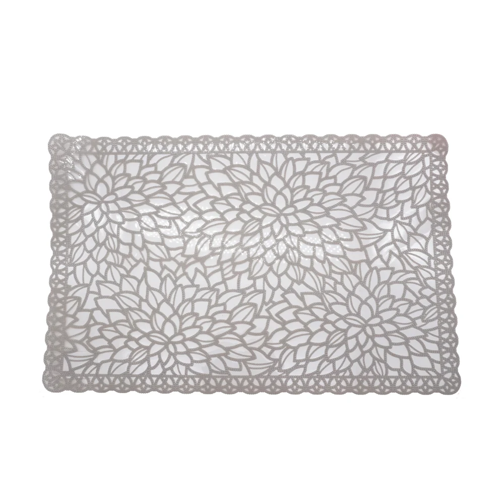 (MR.DIY) Rectangular Leaves Design Placemat 35649-1 Beige - Image 2