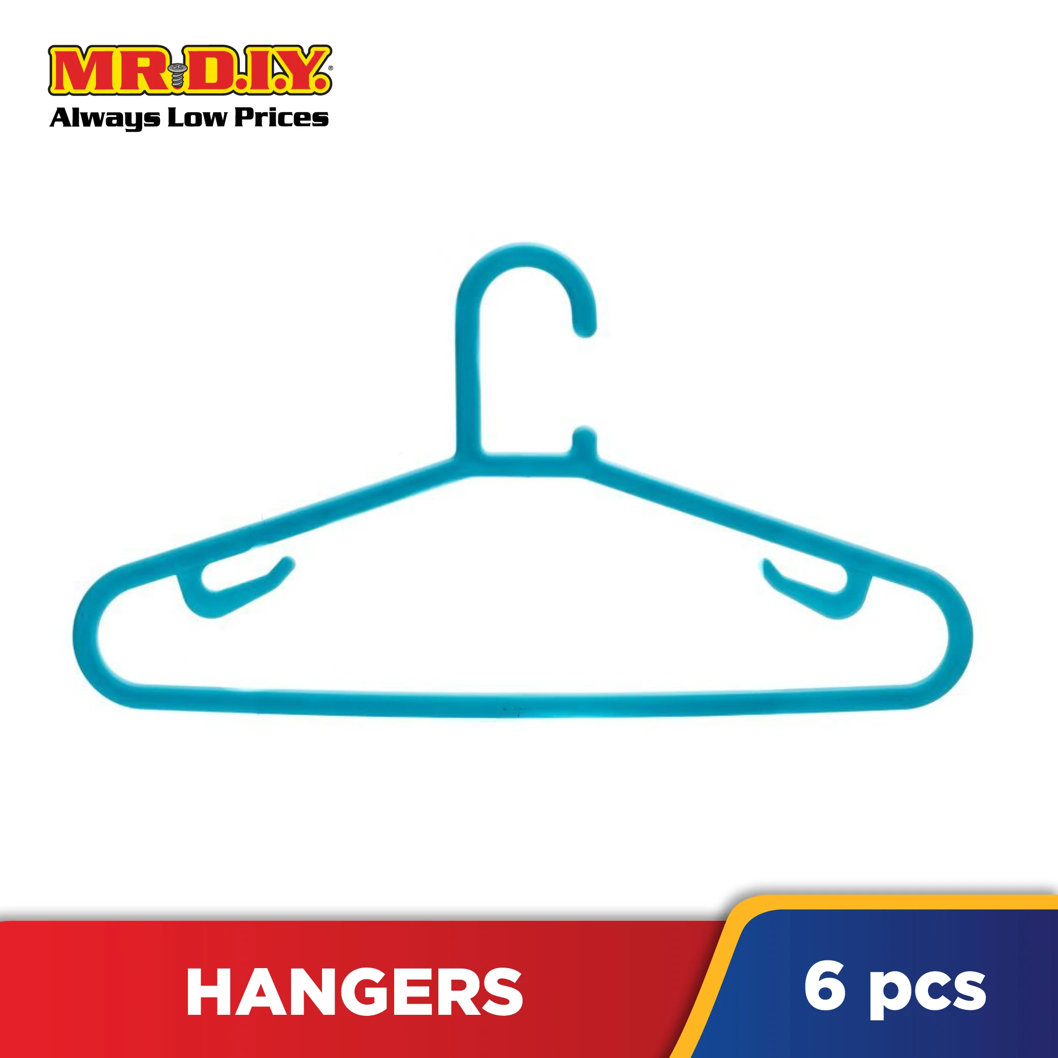 (MR.DIY) S-FRONT Dazzle Colour Plastic Hangers (6pcs)