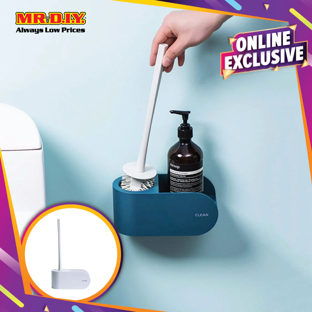 (MR.DIY) Wall-Mounted Toilet Brush Holder-Blue - Image 4