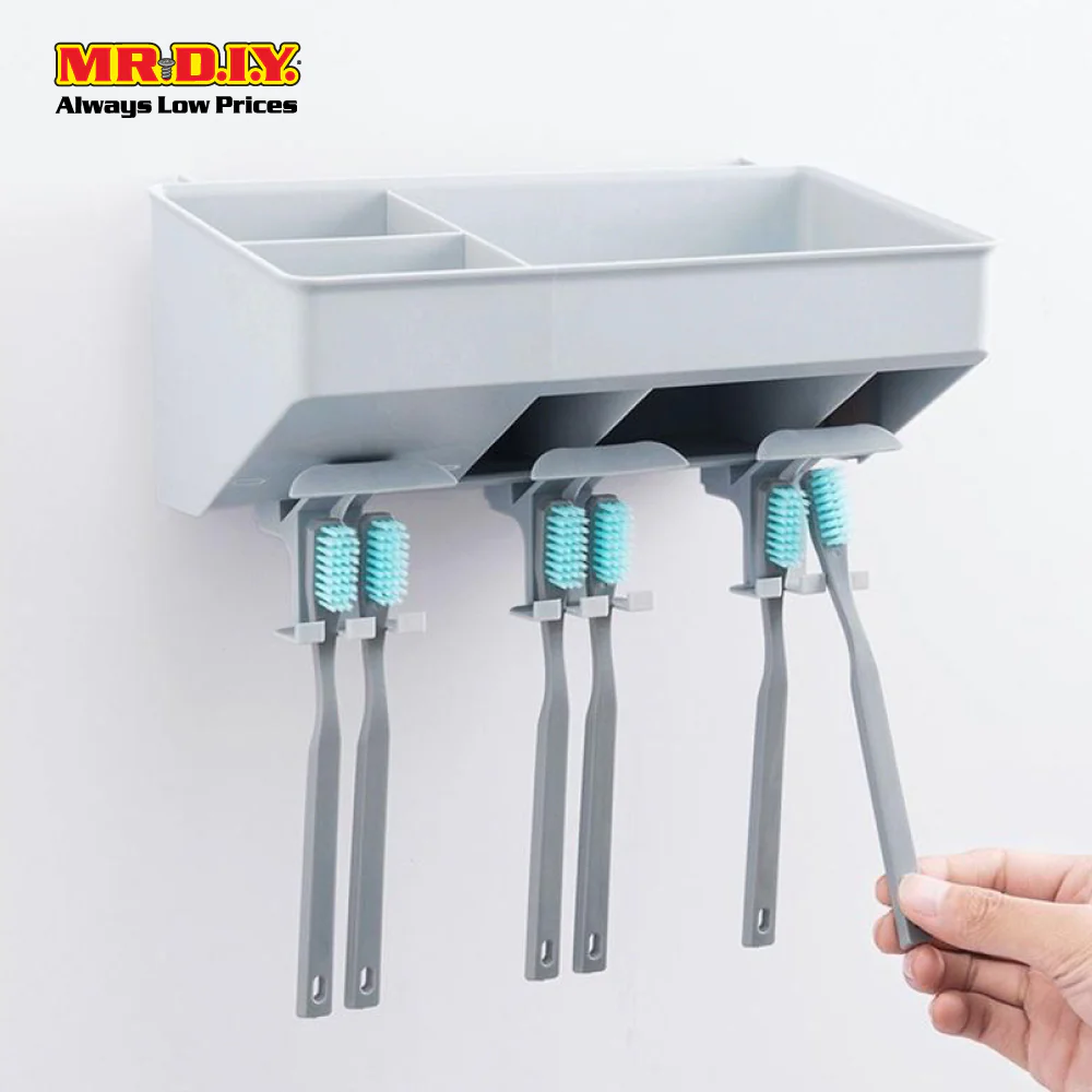 (MR.DIY) Wall-Mounted Toothbrush Holder-Grey - Image 3