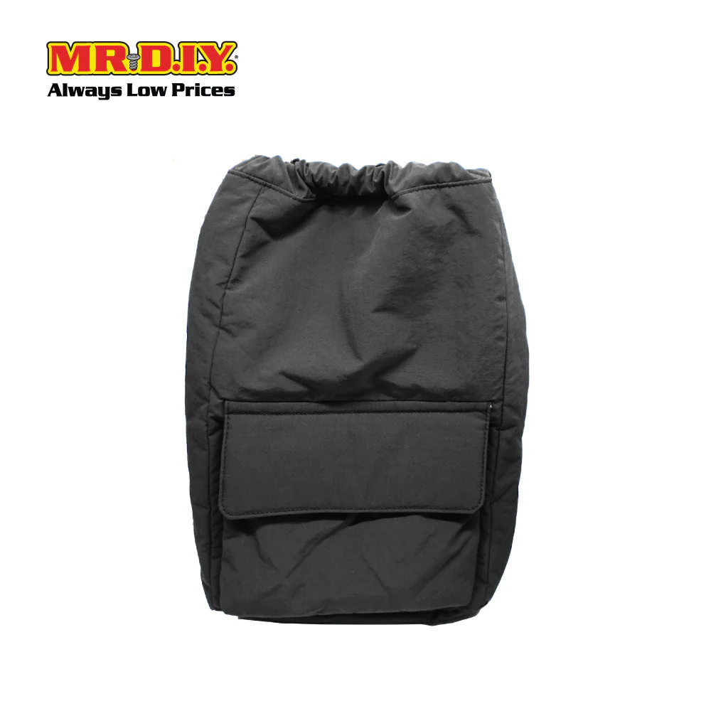 (MR.DIY) Nylon Drawstring Bag with adjustable strap L39cm x W33cm x H17cm - Black - Color Series