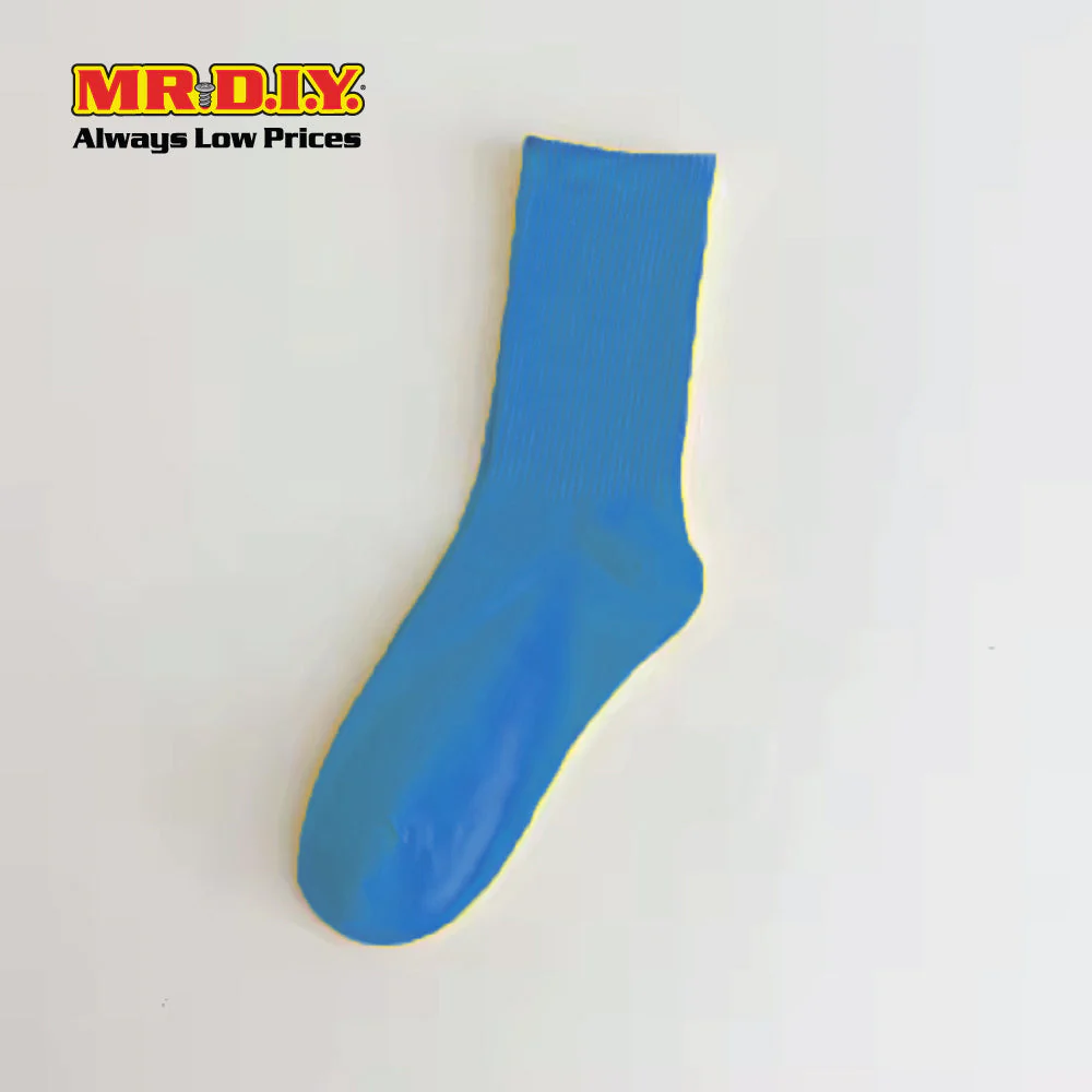 (MR.DIY) Unisex Adult Mid-Calf Casual Cotton Socks - Light Blue - Color Series - Image 3