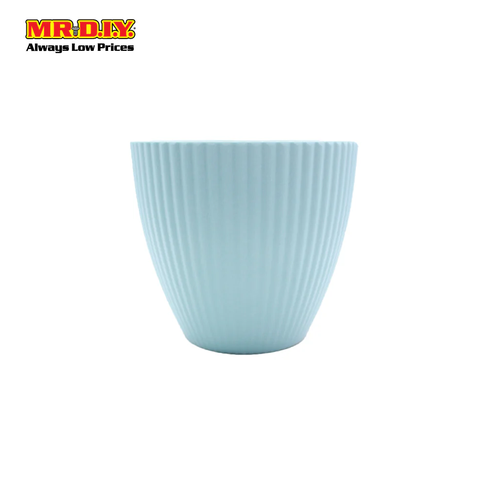 Plastic Round Flower Pot Cyan (14.5cm X 13cm)