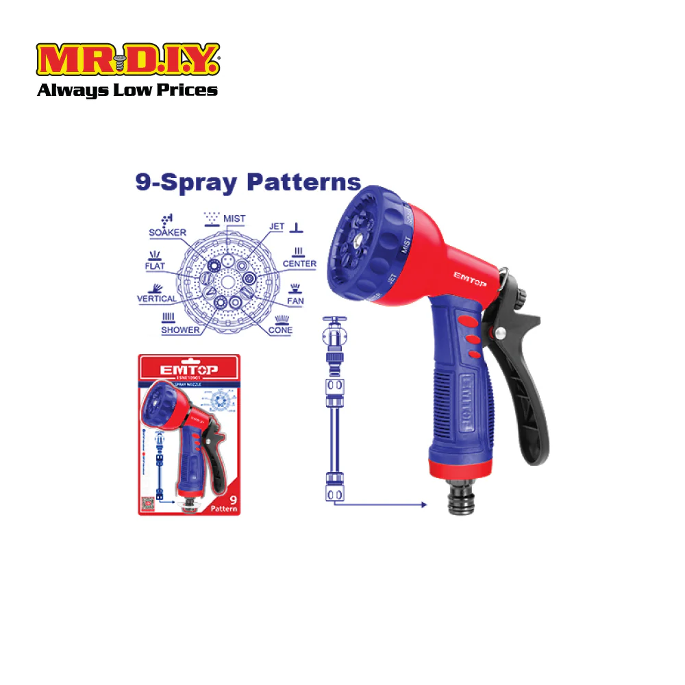 EMTOP Plastic Trigger Nozzle 9-Way - ESNE10901