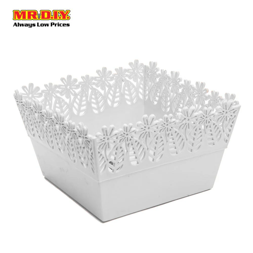 QI YUE Multipurpose Plastic Basket Floral Decor Organizer (18 x 17cm) - Image 5