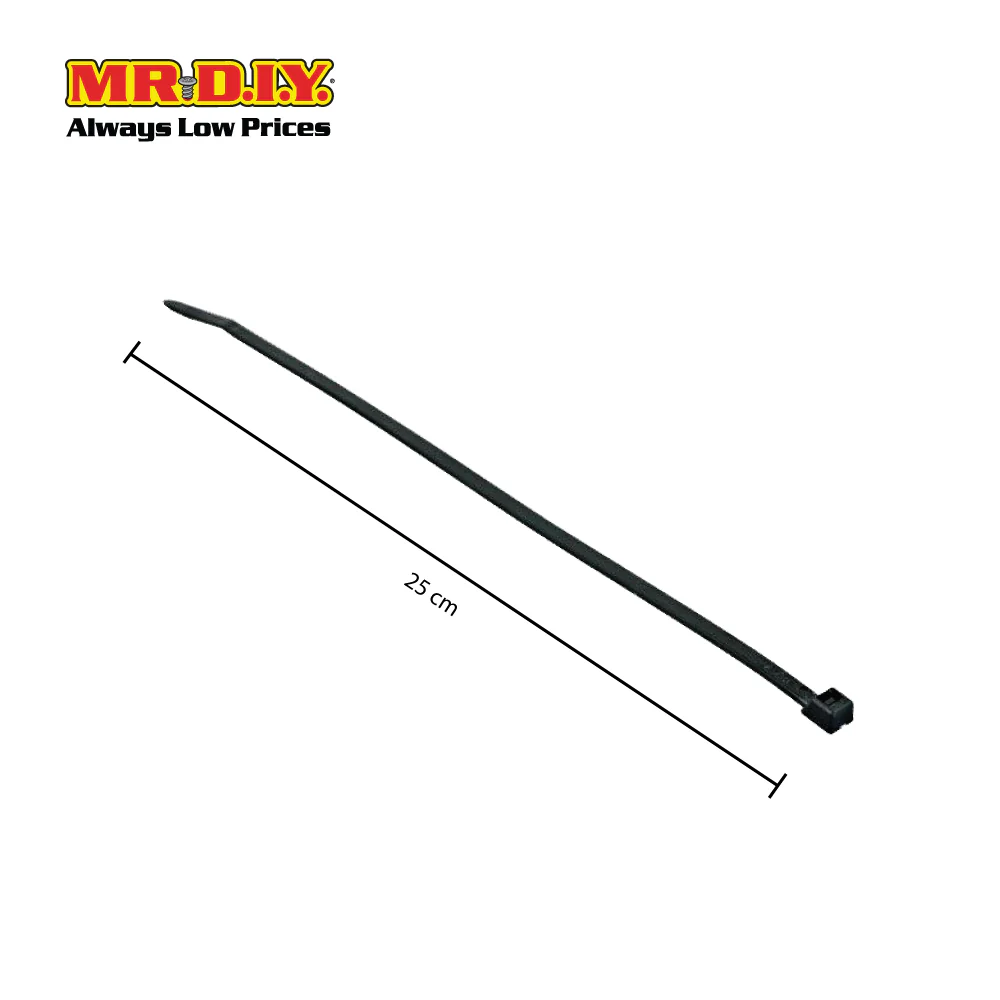 TACTIX Black Cable Ties (3.6mm x 25cm) 100pcs - Image 5
