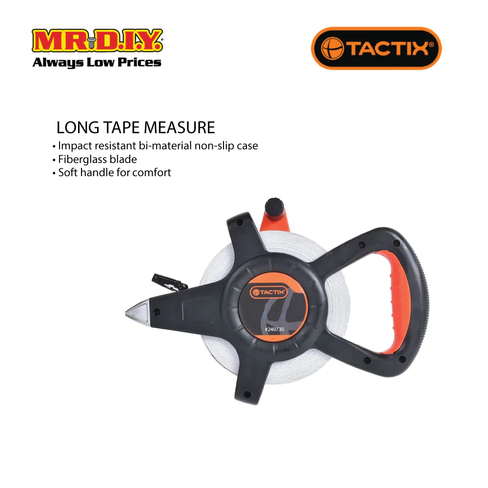 TACTIX Long Tape With Soft Handle (60m x 13mm) - Image 3