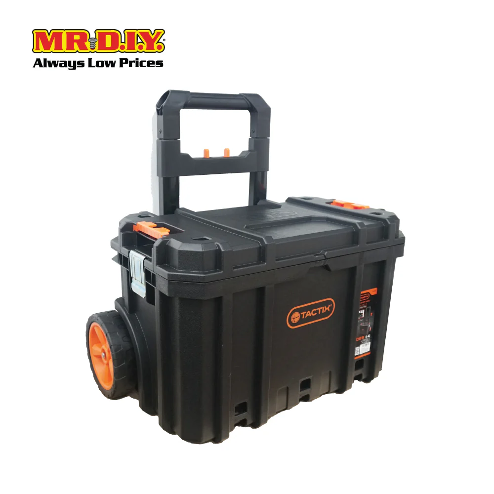 TACTIX Rolling Tool Box Storage Organizer Light Modular System With Wheels 320385 (63.2 x 36.7 x 37.4cm) - Image 2